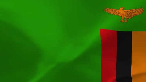 Waving Zambia Flag Loop Animation
