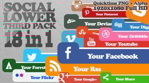 Social Media Lower Third Pack for Corporate Branding