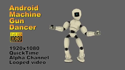 3D Animated Android Robot Performing Dynamic Dance Moves