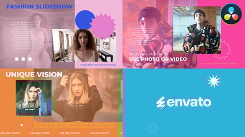 Colorful Fashion Slides for DaVinci Resolve