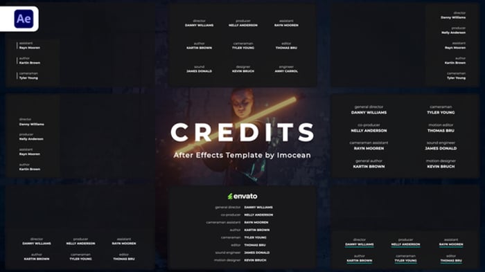 Clean Production Credits Animation Template, Elements ft. credits ...