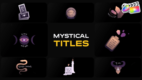 Animated Mystic Titles with Spiritual Icons and Symbols