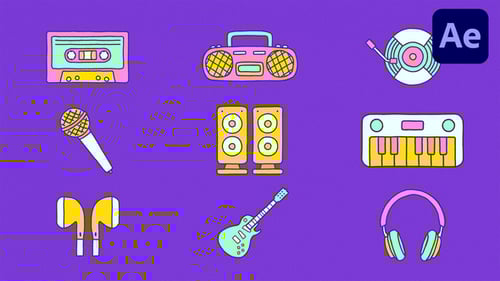 Hand Drawn Music Elements | AE