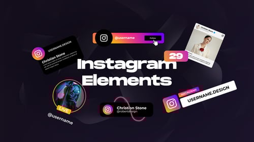 Modern Instagram Social Media Lower Thirds and Follow Buttons