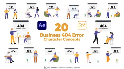 Business 404 Error Character Concepts For After Effects