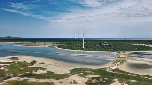 Aerial View of Wind Turbines