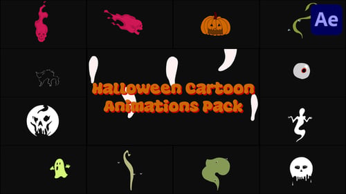 Halloween Cartoon Animations Pack for After Effects