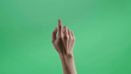 One Click One Finger On Green Screen Background