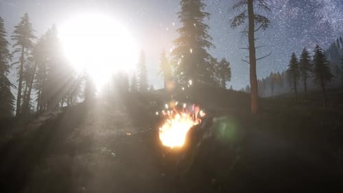Campfire at Mountain