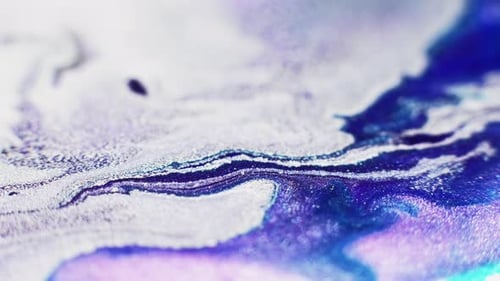 Ink Marble Texture Glitter Fluid Flow White Blue