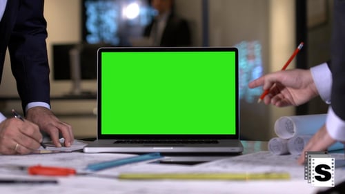 Business And Architect Green Screen Laptop