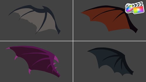Animaciones de dibujos animados de alas de murciélago para Halloween | FCPX