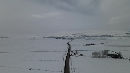 snowy road winter