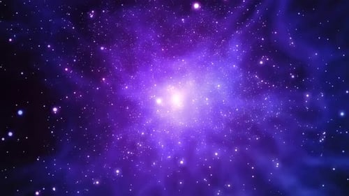 Glowing Purple Abstract Nebula and Stars Animated Background