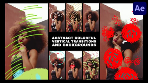 Abstract Colorful Verical Transitions And Backgrounds | After Effects