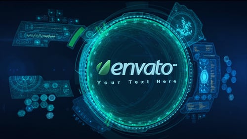 Hi-Tech Logo Reveal with Dynamic Futuristic HUD Elements