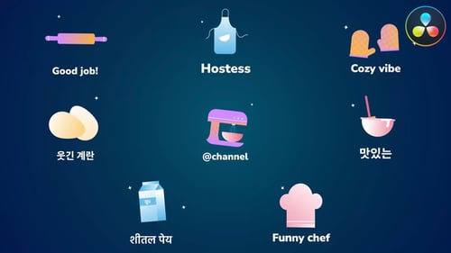 Baking And Cooking Icons And Titles for DaVinci Resolve