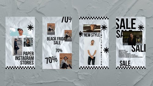 Grunge Paper Instagram Stories Template with Dynamic Text Reveals