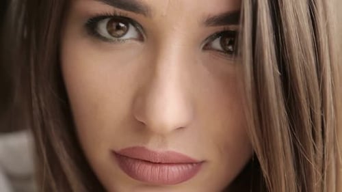 Close Up of Attractive Young Woman With Makeup