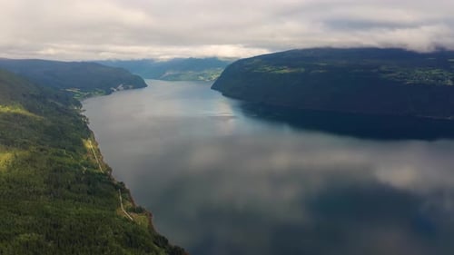 Aerial Footage Beautiful Nature Norway