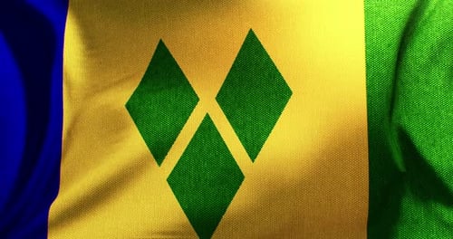 Realistic Waving Flag of Saint Vincent and the Grenadines