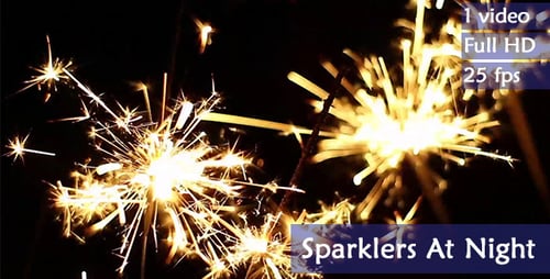 Sparklers Burning Brightly on a Black Background