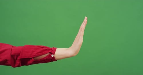 Arm and Hand on Green Screen Background