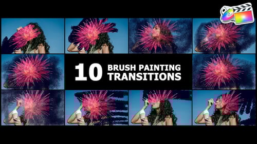 Animated Brush Paint Splatter Video Transitions