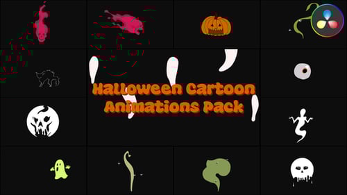 Spooky Halloween Cartoon Character and Effect Animations