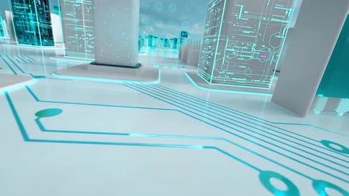 Futuristic Medical Digital City Data Presentation Opener