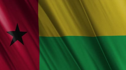 Guinea-Bissau National Flag Waving Loop Background