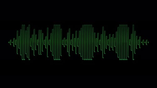 Cyclic animation of the sound frequency of the sound wave monitor. 4K video sound wave.