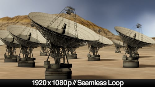 Campo de tecnología satelital en el desierto - Loop