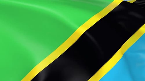 Animated Flag of Tanzania Waving Seamlessly