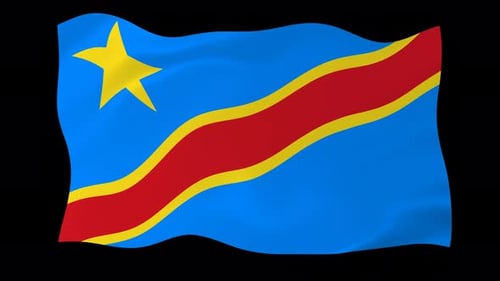 Waving Flag of Democratic Republic of Congo