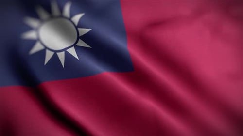 Republic of China Flag Waving Realistic Seamless Loop