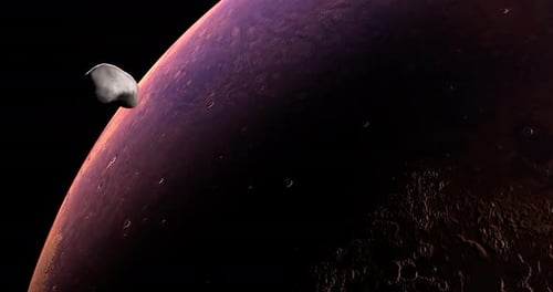Deimos autour de Mars Planet