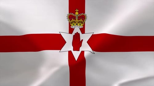 Realistic Waving Northern Ireland Flag Loop Animation