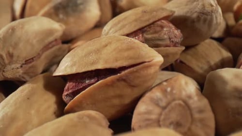 Macro Shot of Pistachios in Shells