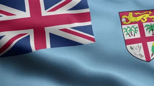 Fiji National Flag Waving Animation