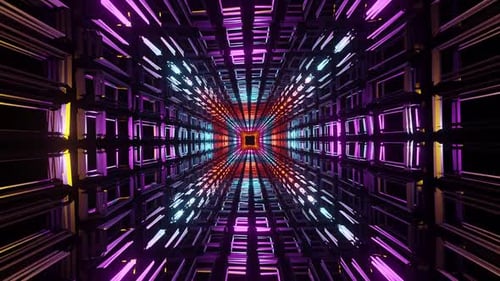 Sci Fi Neon gedrehter Tunnel Vj Loop