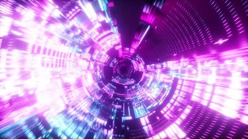 Flying Into Spaceship Tunnel, Sci-fi Spaceship Corridor