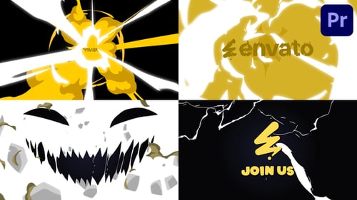 Logo de Halloween de dibujos animados de un monstruo sonriente para Premiere Pro