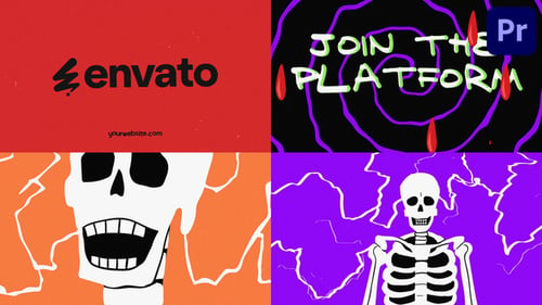 Halloween Skull Logo Opener for Premiere Pro