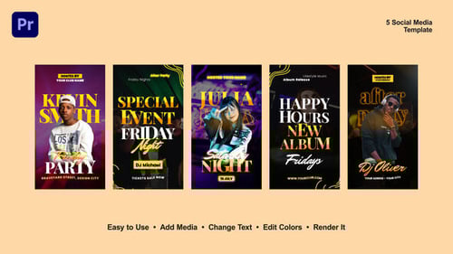 Vibrant Social Media Stories for Event Promotion with Neon Text