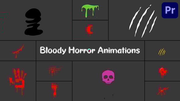 Bloody Horror Animations Pack for Premiere Pro, Elements ft. monster ...