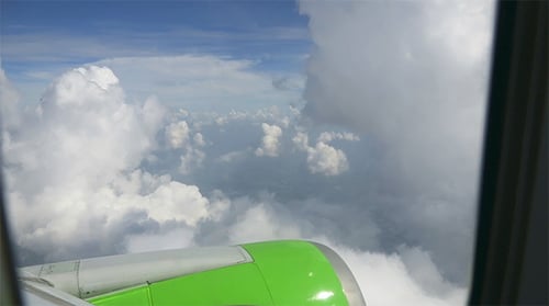 Clouds Seen Through an Airplane Window