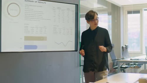 Businesswoman Giving Presentation on Office Meeting