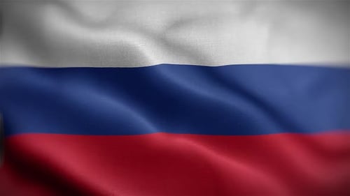 Realistic Waving Russian National Flag Loop