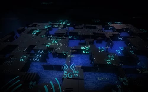 Futuristic 5G Network Connection Digital Background Loop